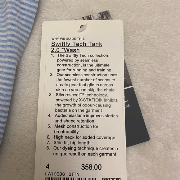 NWT Lululemon Swiftly Tech High Neck Racerback Tank 2.0
Shibori Stripe True Navy - Picture 7 of 9